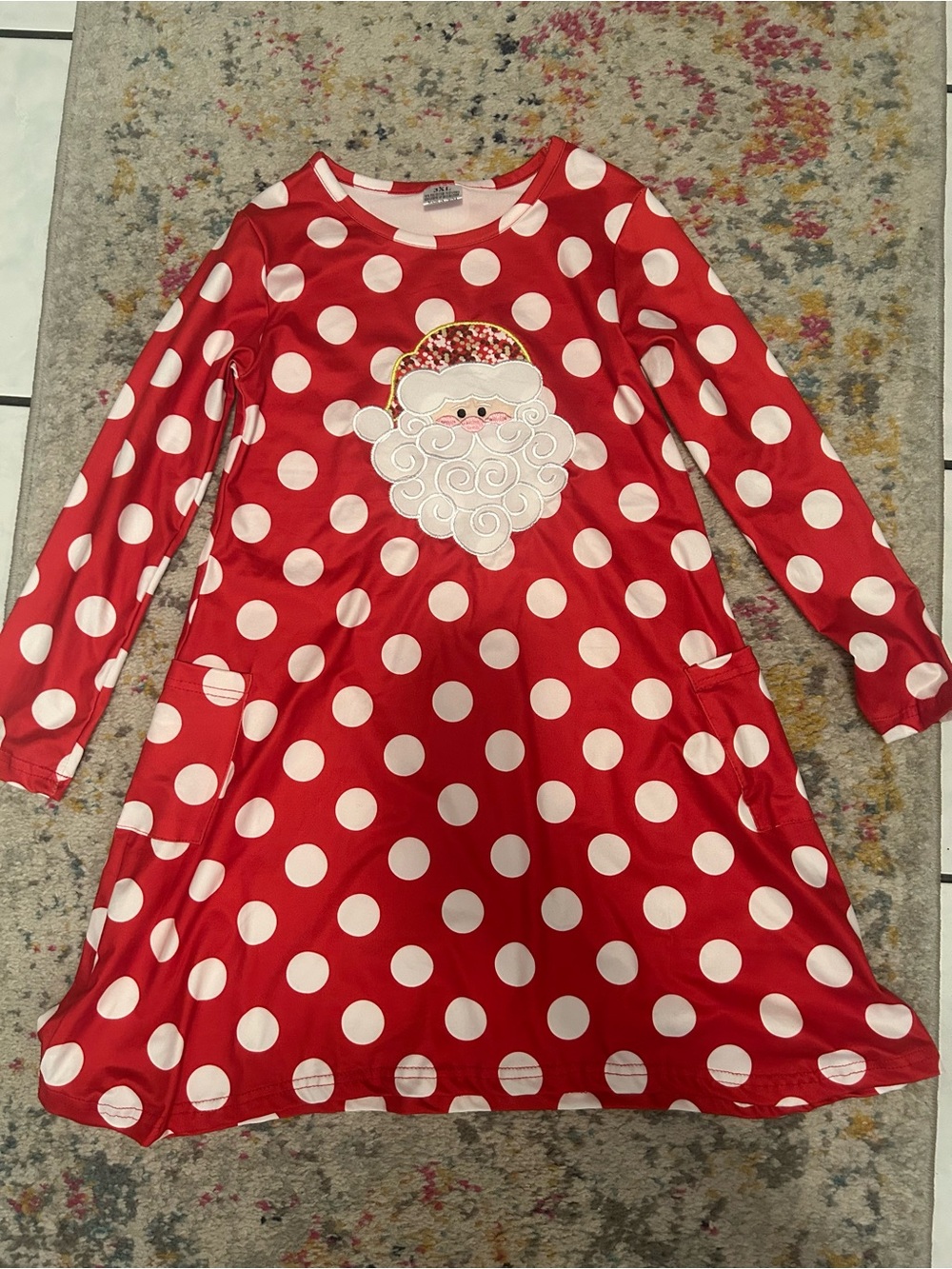 Girls Red Polka Dot Santa Nightgown
